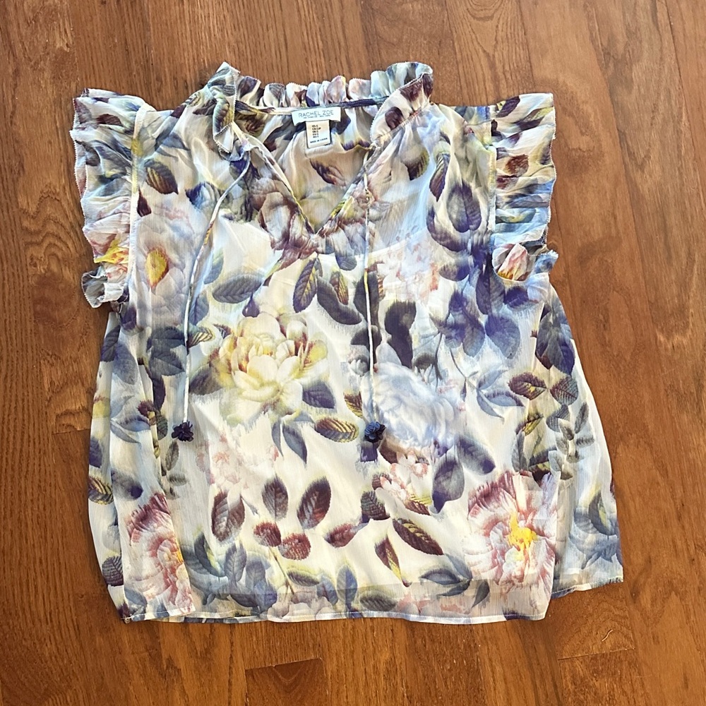 Rachel Zoe Floral Ruffle Blouse - Multicolor size small